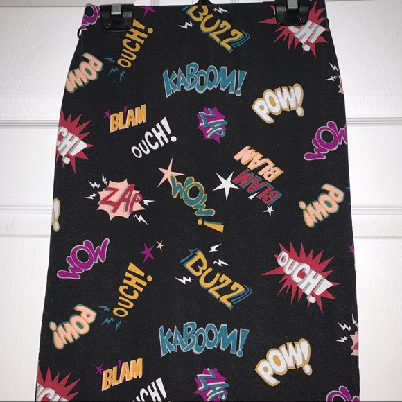 NEW Side Slit Midi Bodycon Graphic Skirt Split Thigh - Picture 3 of 9